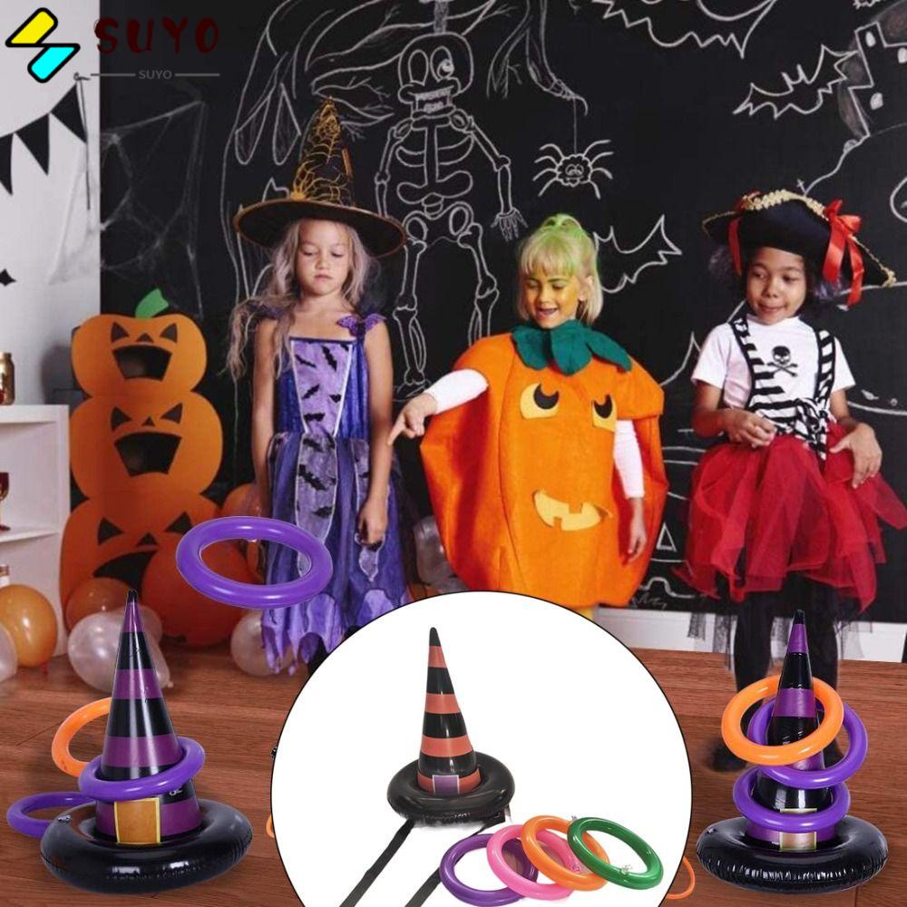 SUYO Witch Hat Ferrule Toys, Creative Reusable Inflatable Ring Throwing