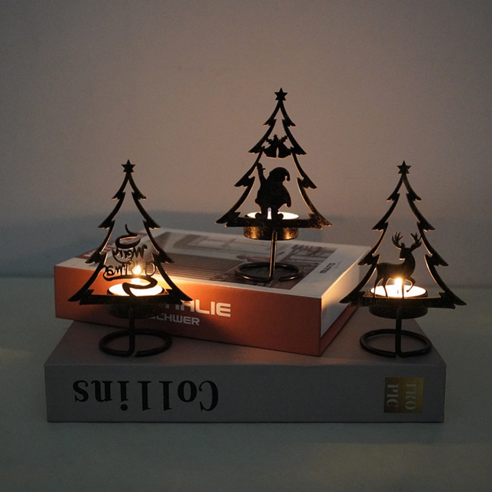Candle Holder Merry Christmas New Year Party Rack Xmas Tree 2024