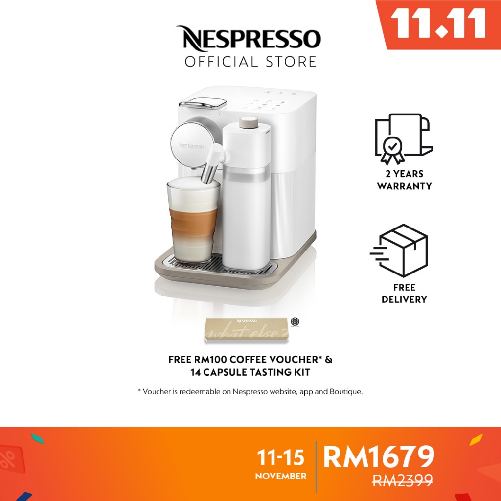 Nespresso Gran Lattissima Coffee Machine White F531MEWHNE Free