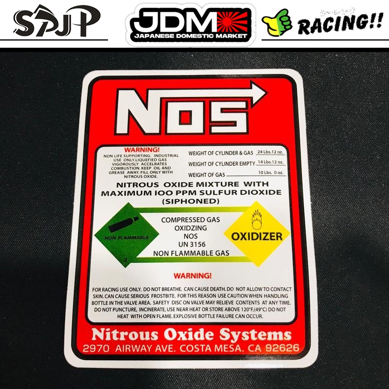 JDM Car Stickers NOS Nitrous Oxide Systems Stickers Tuning Racing Vinyl