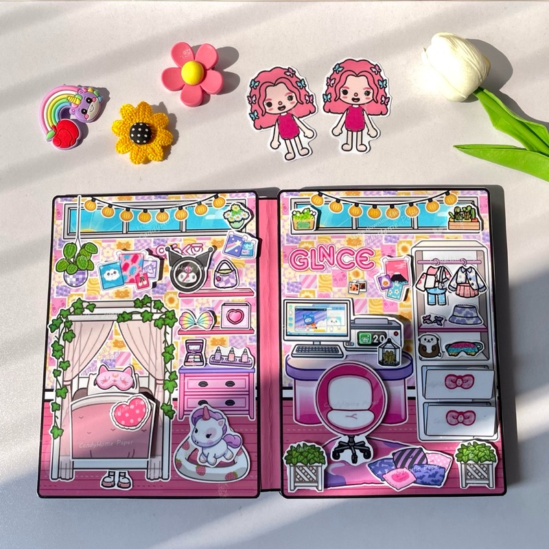 Toca Life World Quiet Book Unique Genz Girl's Home Handmade Book Paper 