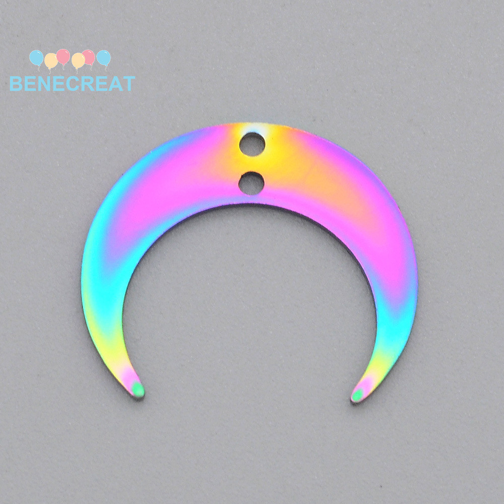 5 pc Ion Plating(IP) 201 Stainless Steel 2Loop Link Pendants Laser Cut