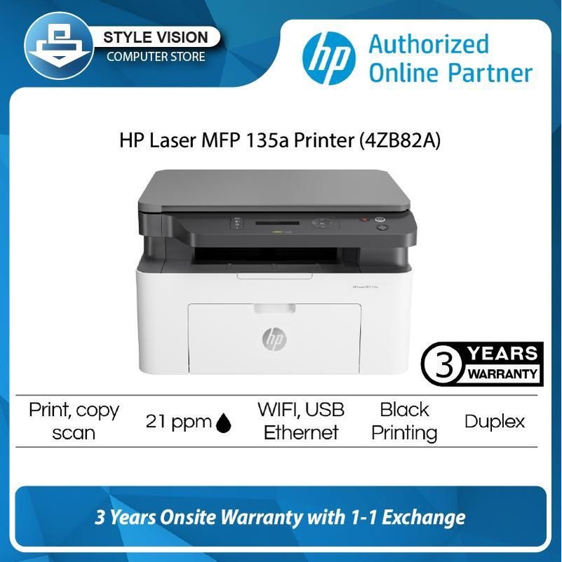 Hp Laser Mfp 135a Printer 4zb82a Shopee Malaysia