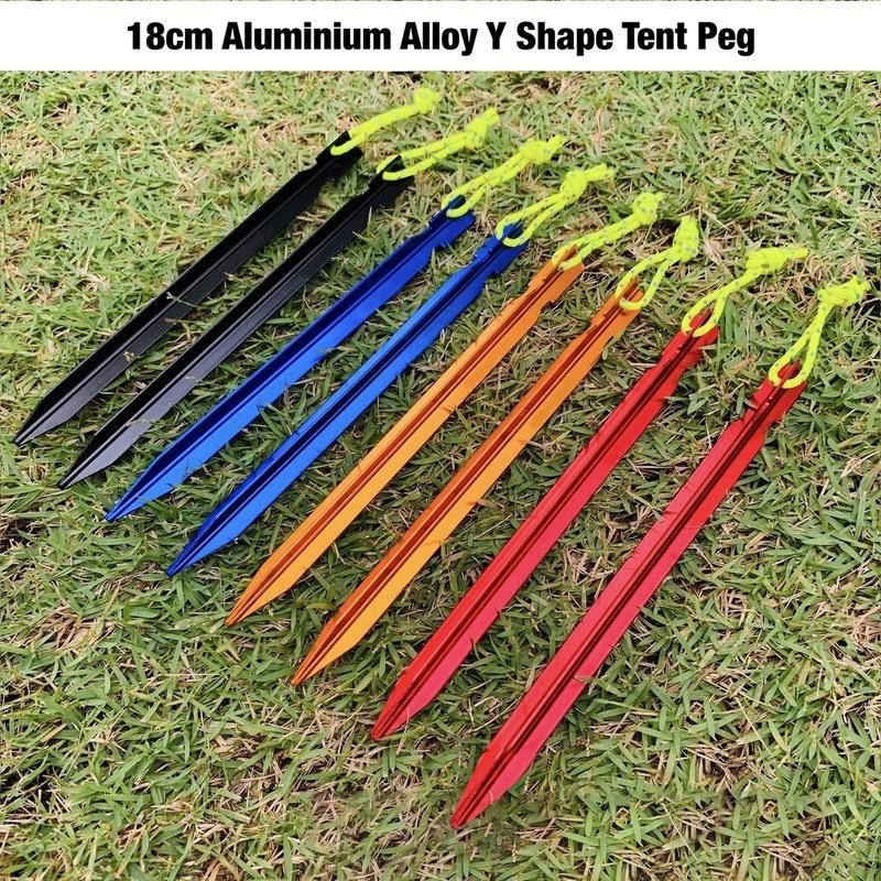 18cm Peg Camping Tent Stake Aluminium Alloy Tent Peg Ground Beach Nails