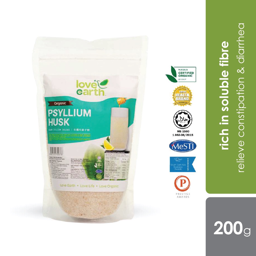 Love Earth Organic Psyllium Husk 250G Relieve Constipation & Diarrhea