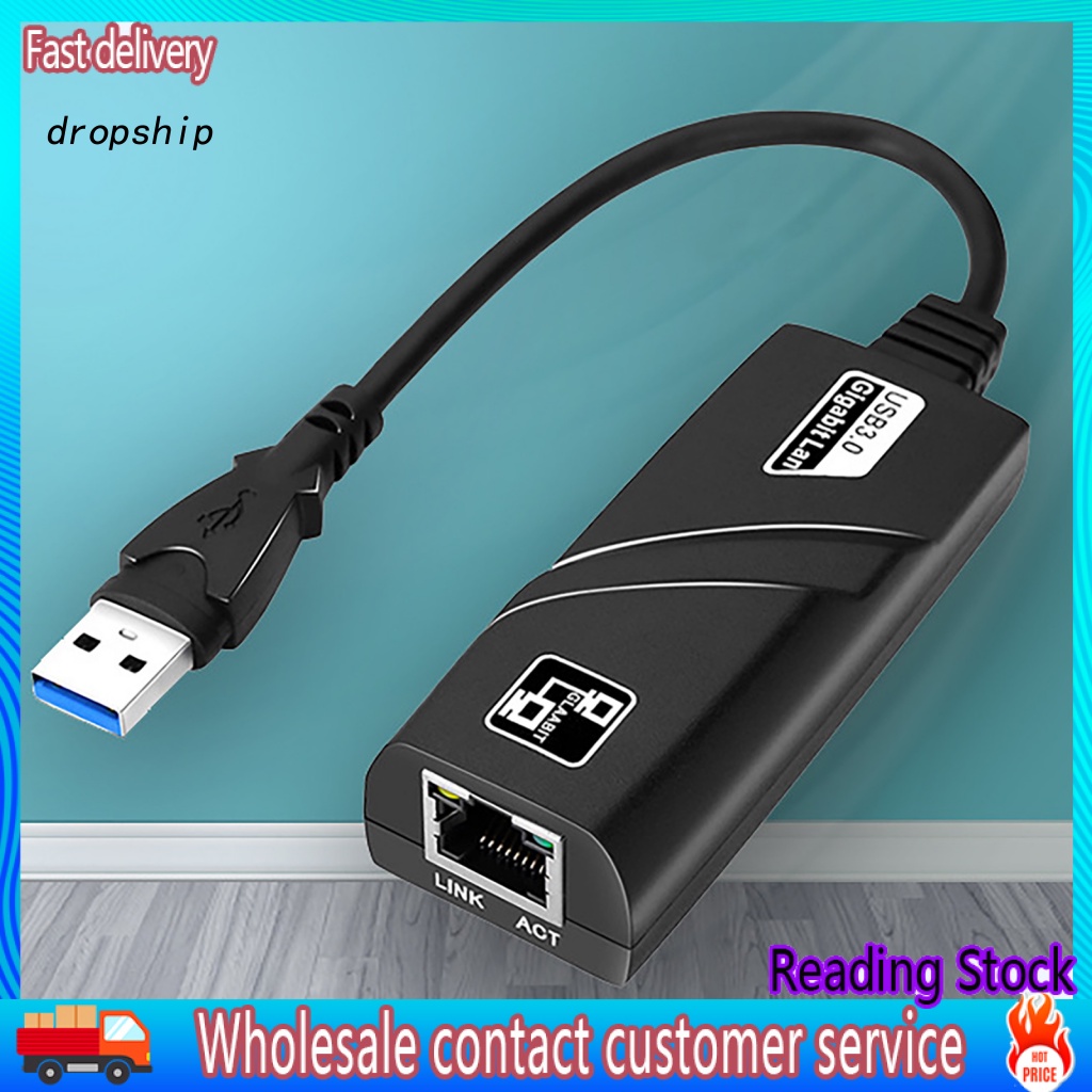 DRO_ Wired Network Card Highspeed Stable Output Plug Play USB 30 USB C