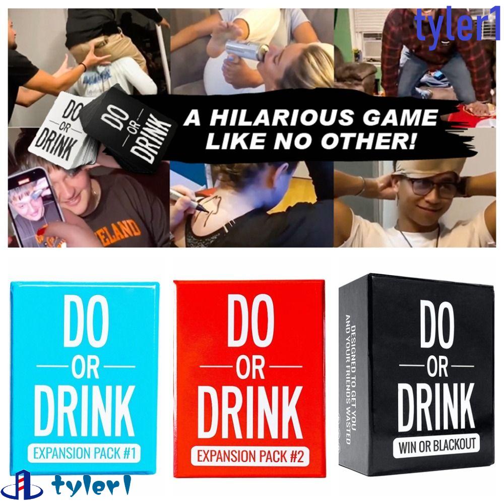 TYLER1 Do or Drink Party Card Game, Black 175 Challenges Couples ...