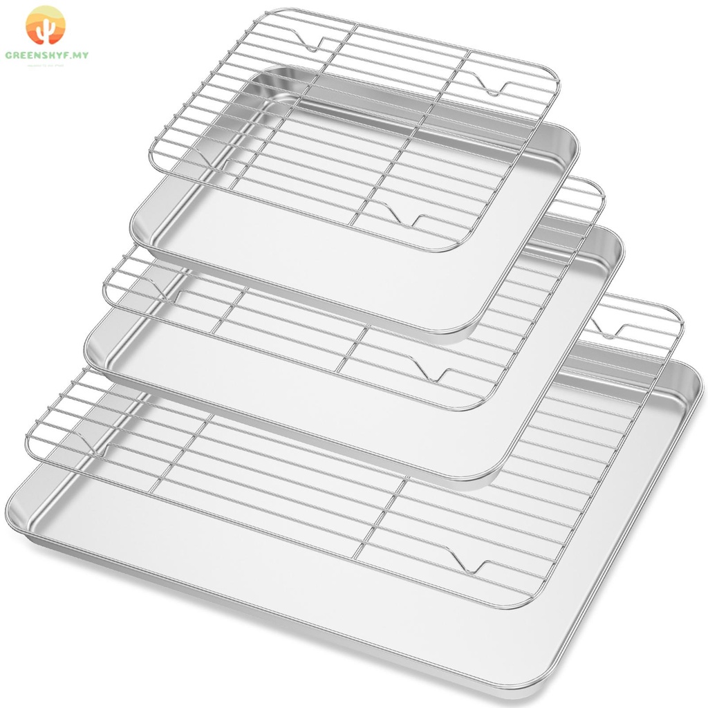 6 Pcs Baking Sheet with Cooling Rack Set with 3 Baking Trays 3 Racks