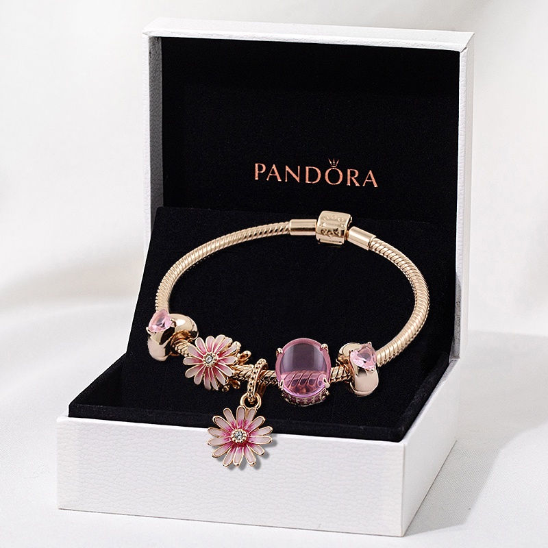 New Pandora Daisy Series Heartbeat Daisy Bracelet Set Couple Gift