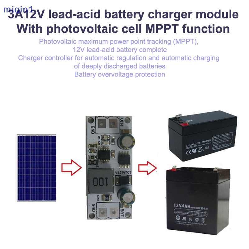 [miqin] SDLA12TA MPPT Solar Controller Charging Module for 12V 1-1000AH ...
