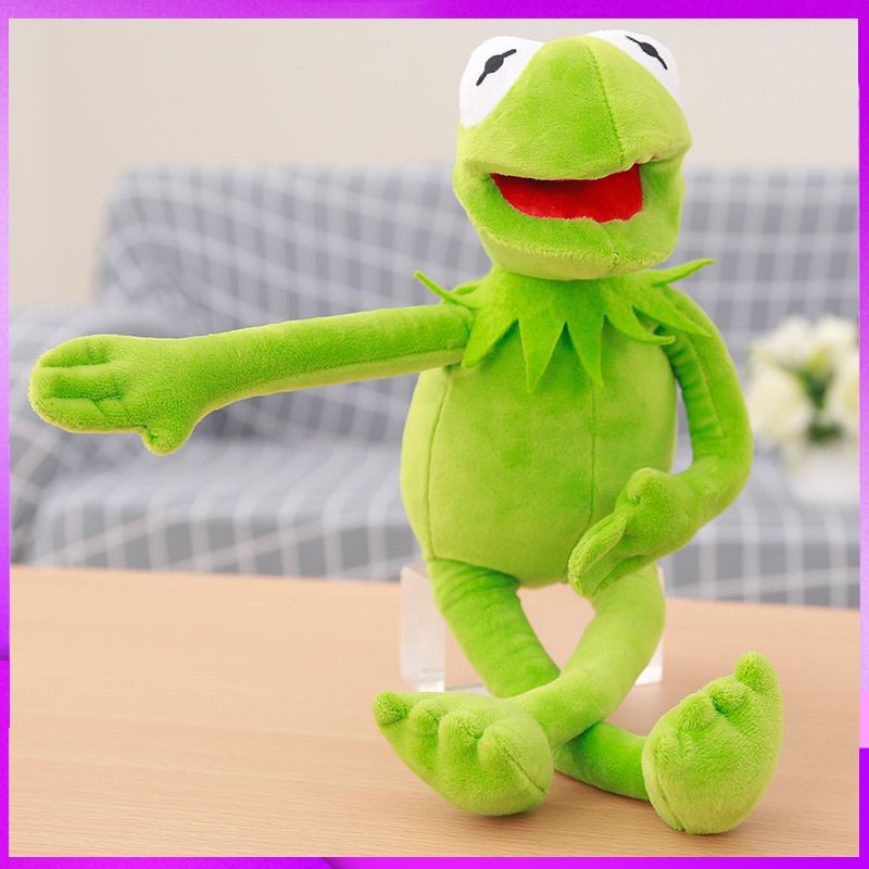 40/60cm Kermit Frog Puppet Doll Green Frog Plush Toys Animal Hand