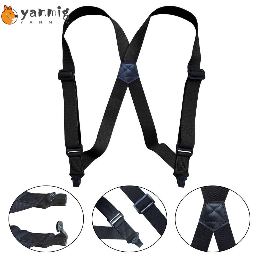 YANMIG Men's Suspenders, Adjustable Plastic Side Clip X Shape Braces