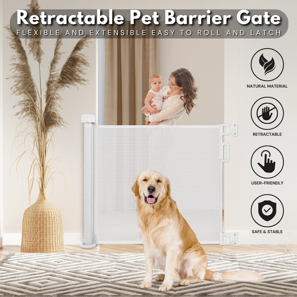 Retractable pet fashion safety gate