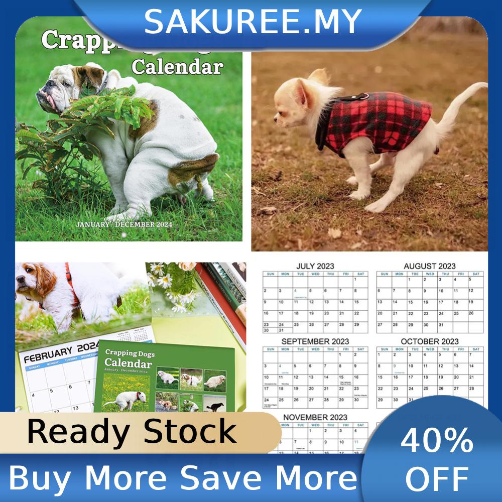 2024 12 Monthly Calendar Planner Creative Funny Dogs Calendar for