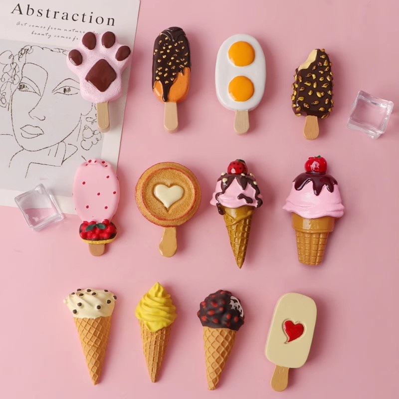 5pcs Random Color Cute Donut Donut Donut Fridge Magnet Magnet Stickers Simulation Food Home Decor