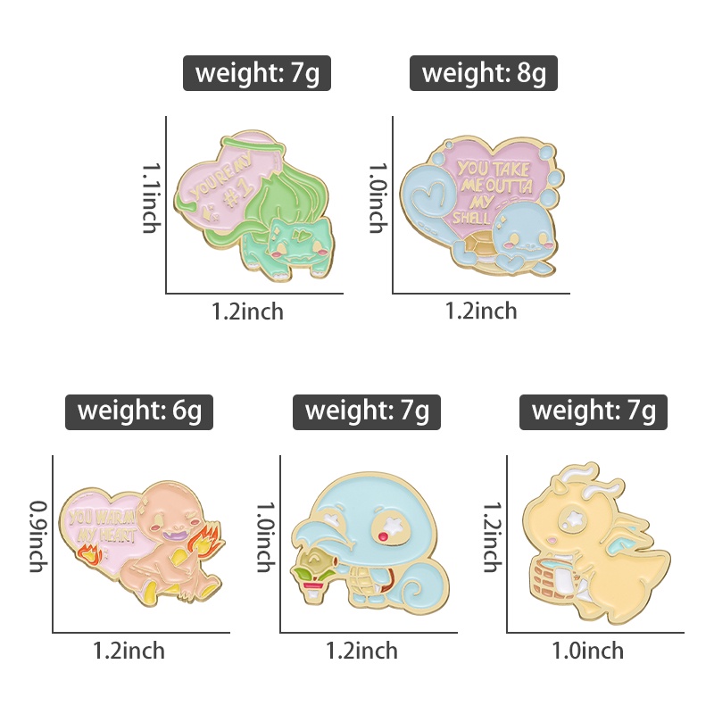 Anime Elf Enamel Pin Brooches Kawaii Cartoon Turtle Fox Pikachu Brooch ...