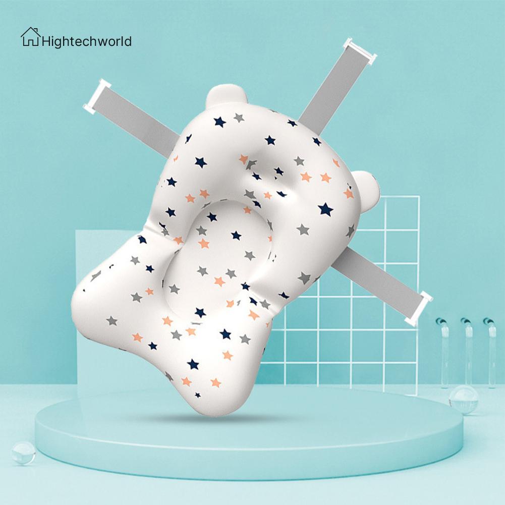 [Hightechworld.my] Newborn Baby Bath Cushion Seat Floating Bathing Pillow Seat Portable Provides