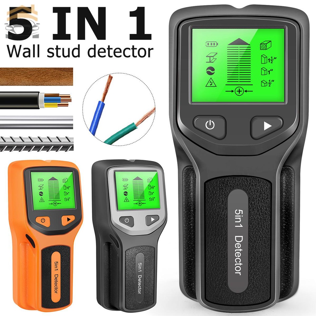 5 in 1 Studs Finder Electric Wall Scanner Metal Wood AC Voltage Live ...