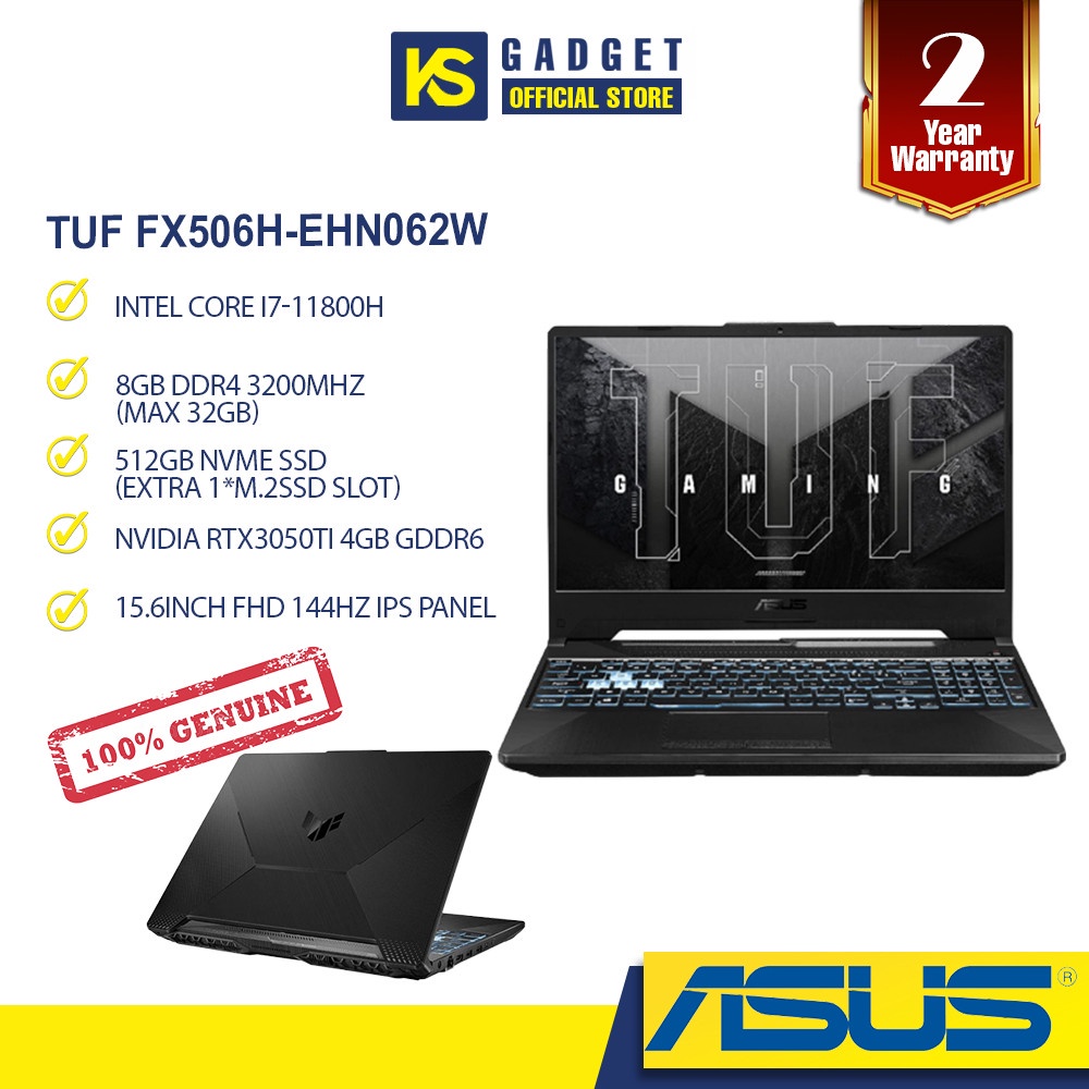 Asus Tuf Gaming F15 Fx506h Ehn062w I7 11800h 8gb Ram 512gb M2 Rtx 3050ti 4gb 156 Fhd 4511