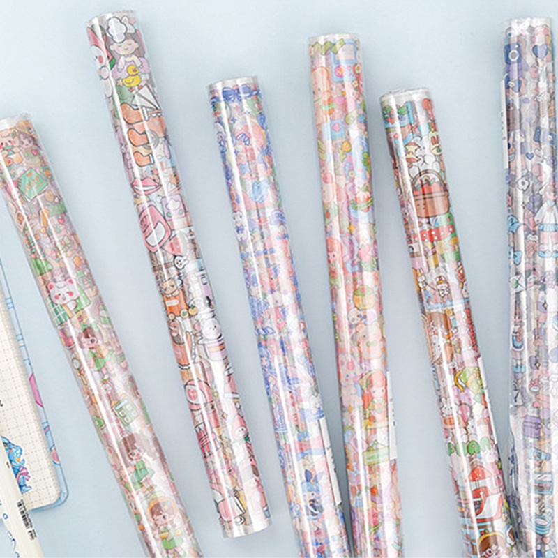 Adorable Cartoon Girl Series Long Roll Sticker Waterproof Transparent ...