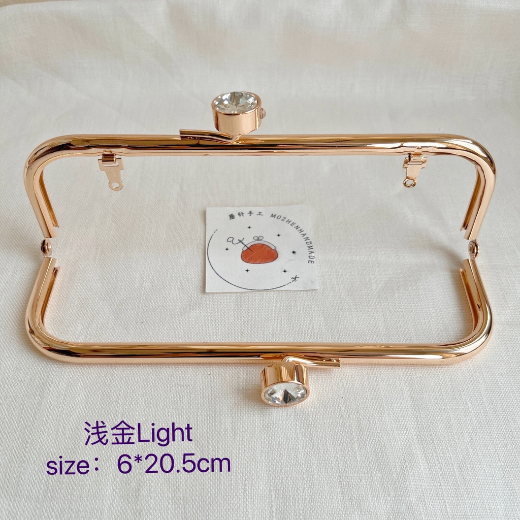 3016 6cm*20.5cm Elegant Diamond Embedded Bead Kisslock Bag Frame with