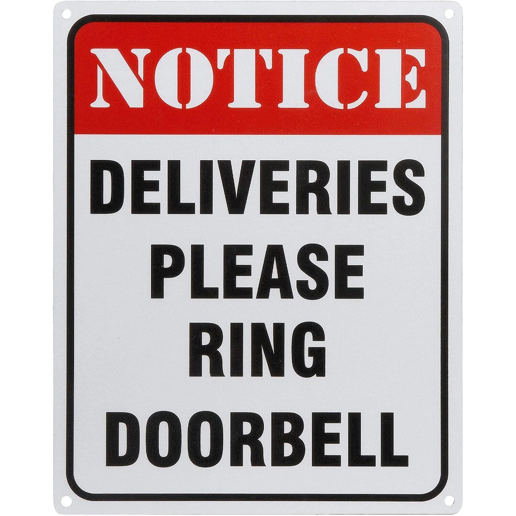 Deliveries Please Ring Doorbell Sign Reflective Signs Rust Free Mil ...