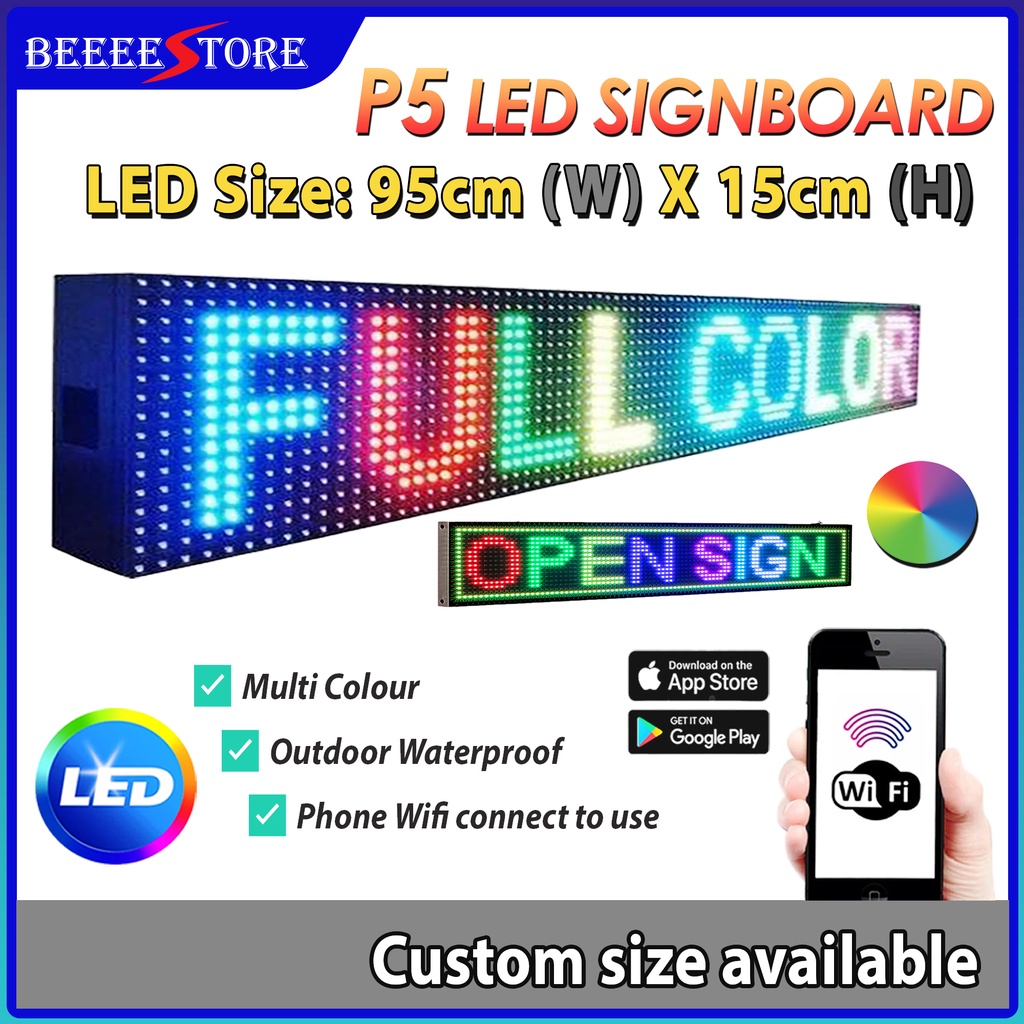 0.5ft x 3ft SINGBOARD P5 LED DISPLAY SIGNBOARD Mobile App Wifi Outdoor