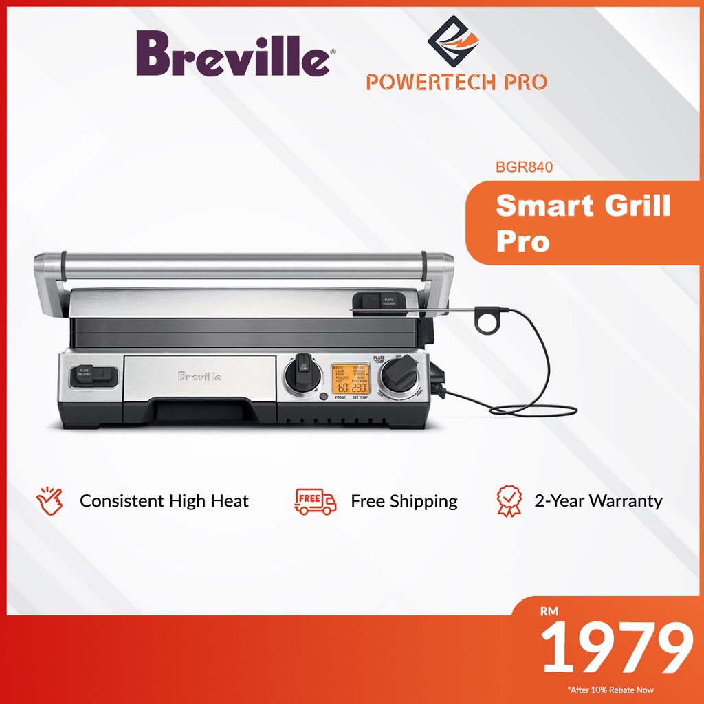 Breville Grills & Sandwich Maker Adjustable Height 5 Buildin Settings