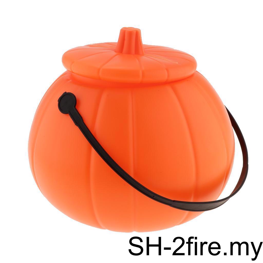 1/2/3/5 Playful Halloween Pumpkin Bucket Candy Holder Jar with Handle