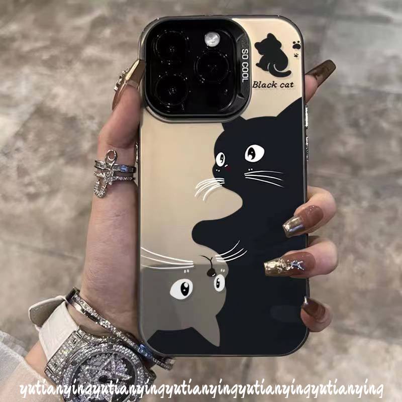 Cool Black Cat Cartoon Cute Rabbit Phone Case Compatible for