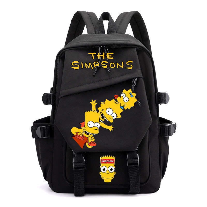 Large Backpack Bart Simpson Supreme Backpack Animation Merchandise The  Simpsons Schoolbag Children Cartoon