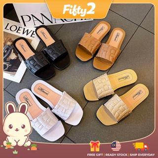 Ready Stock MICOLE S062 New Korean Fashion Shoes Ladies Footwear Casual  simple Summer Beach Sandal Women Flat Selipar