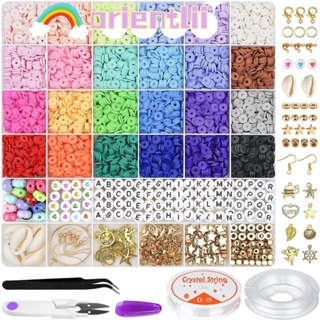 1200Pcs Diy Beads Set for Bracele Bracelets Kit 4mm 6mm Alphabet Letter  Beads Box and Pony Bead for Bracelets Jewelry