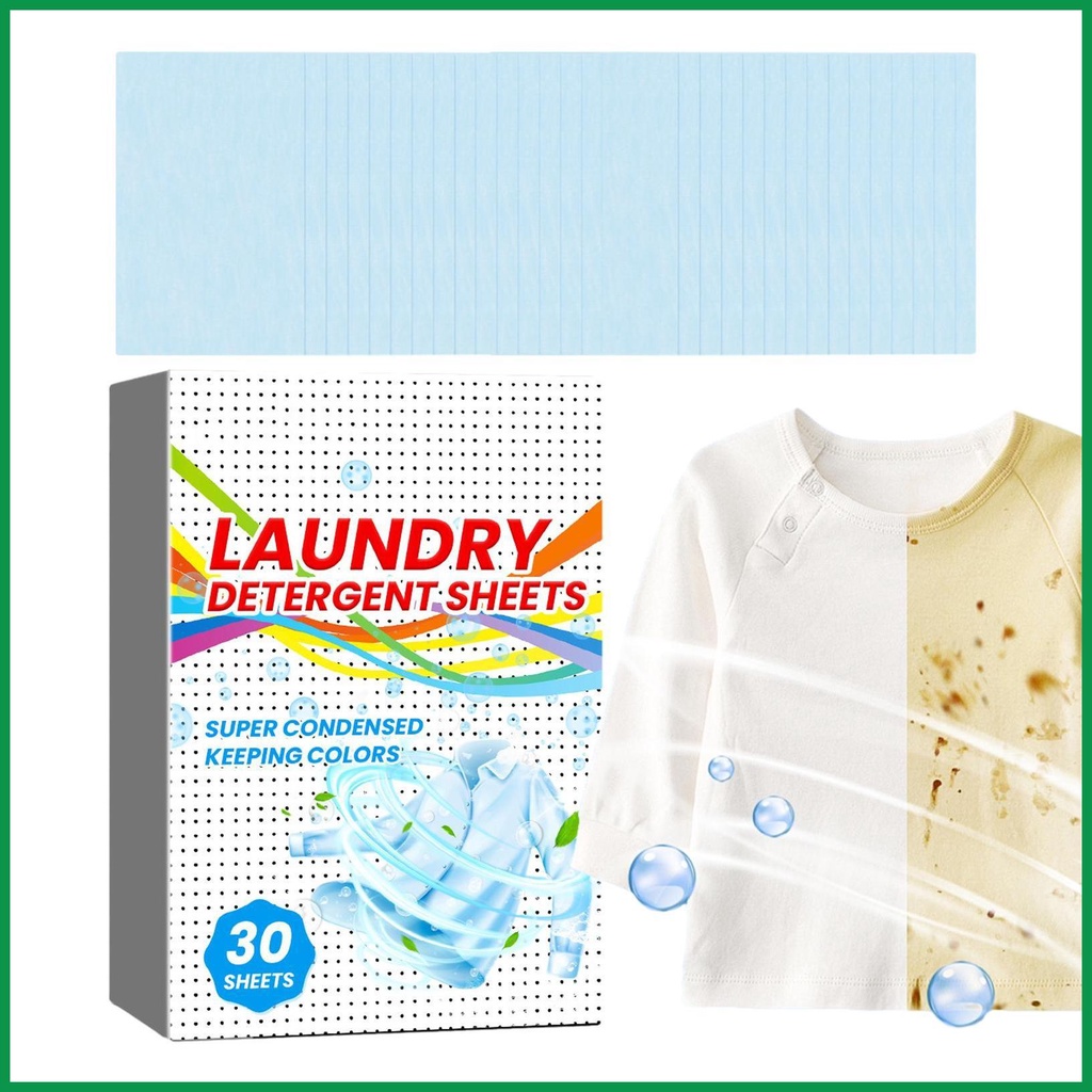 Laundry Detergent Sheets PlantBased Clothes Detergent Sheets 30pcs Concentrated Water