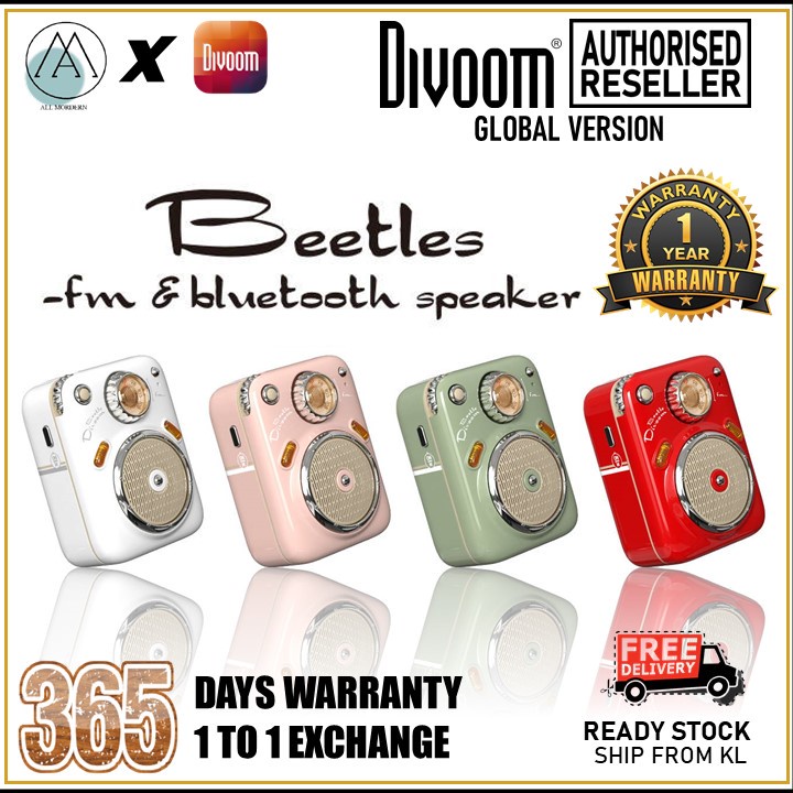 [ORIGINAL] Divoom Beetles FM II Portable Bluetooth Speaker Vintage ...
