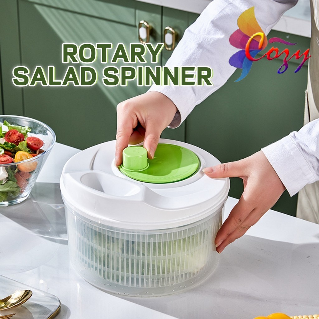 3L Rotary Salad Spinner Manual Dehydrated Vegetables Fruits Basket ...