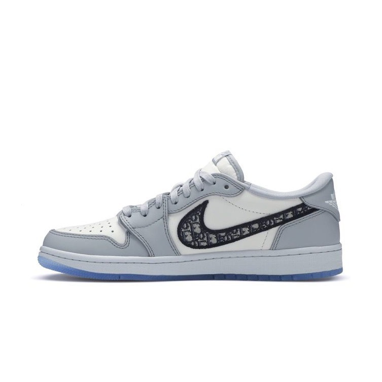 Air Jordan 1 AJ1 x D IOR men and women sports shoes sneakers white grey ...
