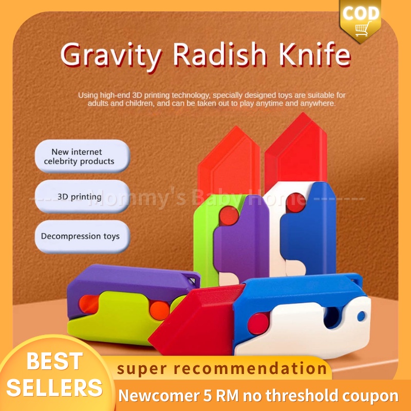 3d Luminous Mini Gravity Carrot Butterfly Knife Model Decompression Toy