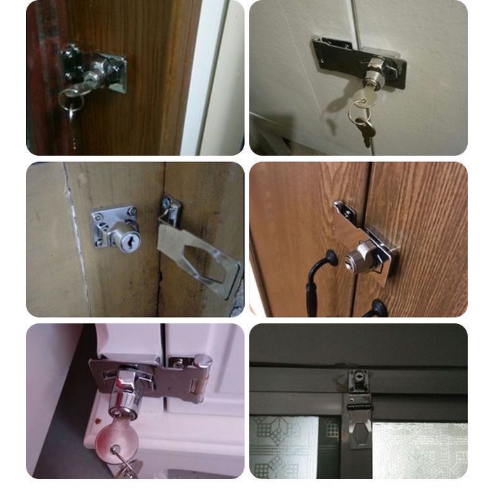 Lock Hasp with Lock Cabinet Door Lock Lock Buckle Cabinet Door Lock ...