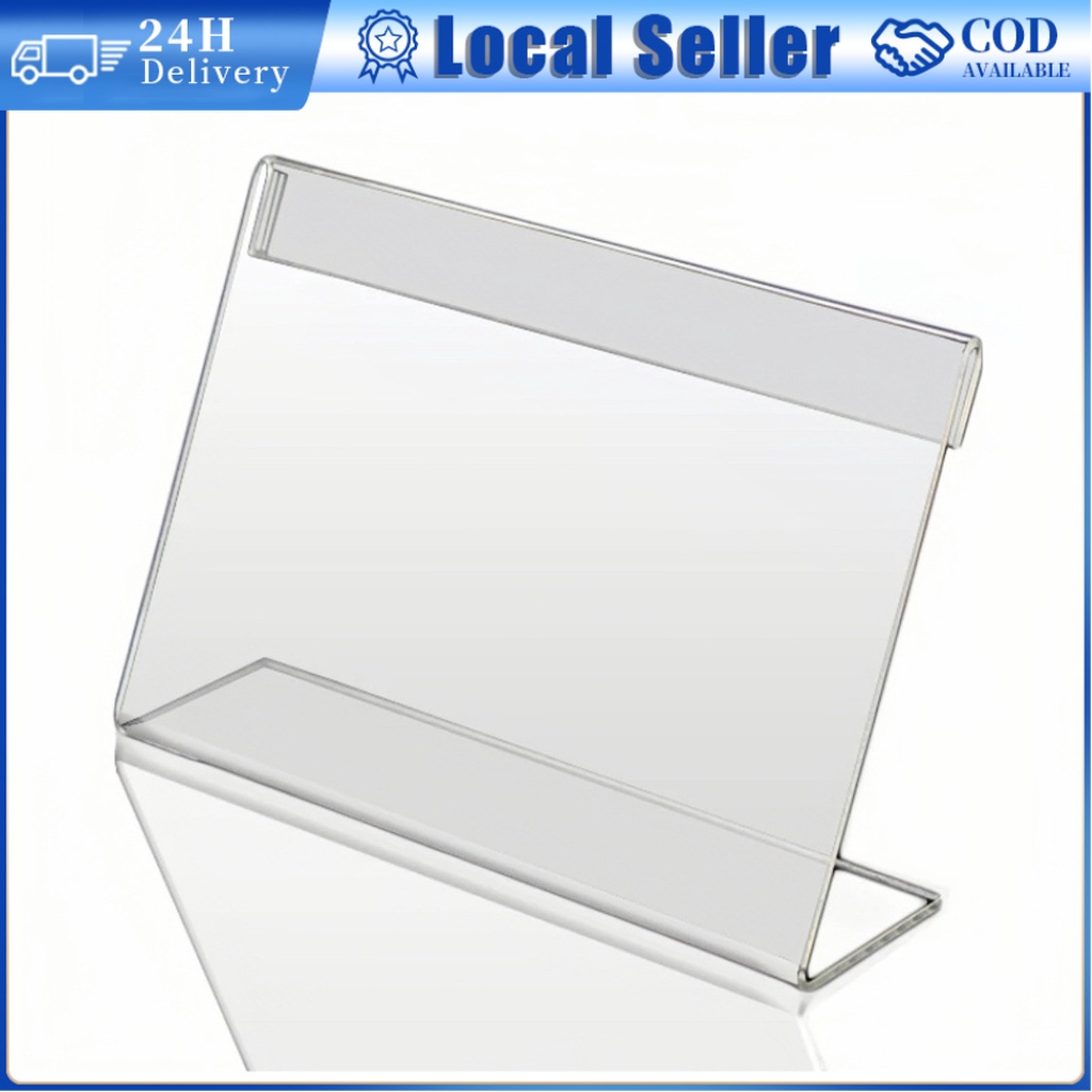 Acrylic Price Tag Holder Table Display Pengepit Tanda Harg card stand
