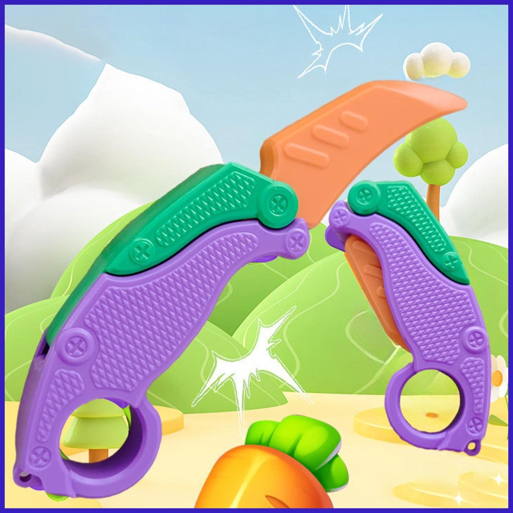 3D Gravity Folding Claw Knife Gravity Carrot Knife Fidget Toys Karambit