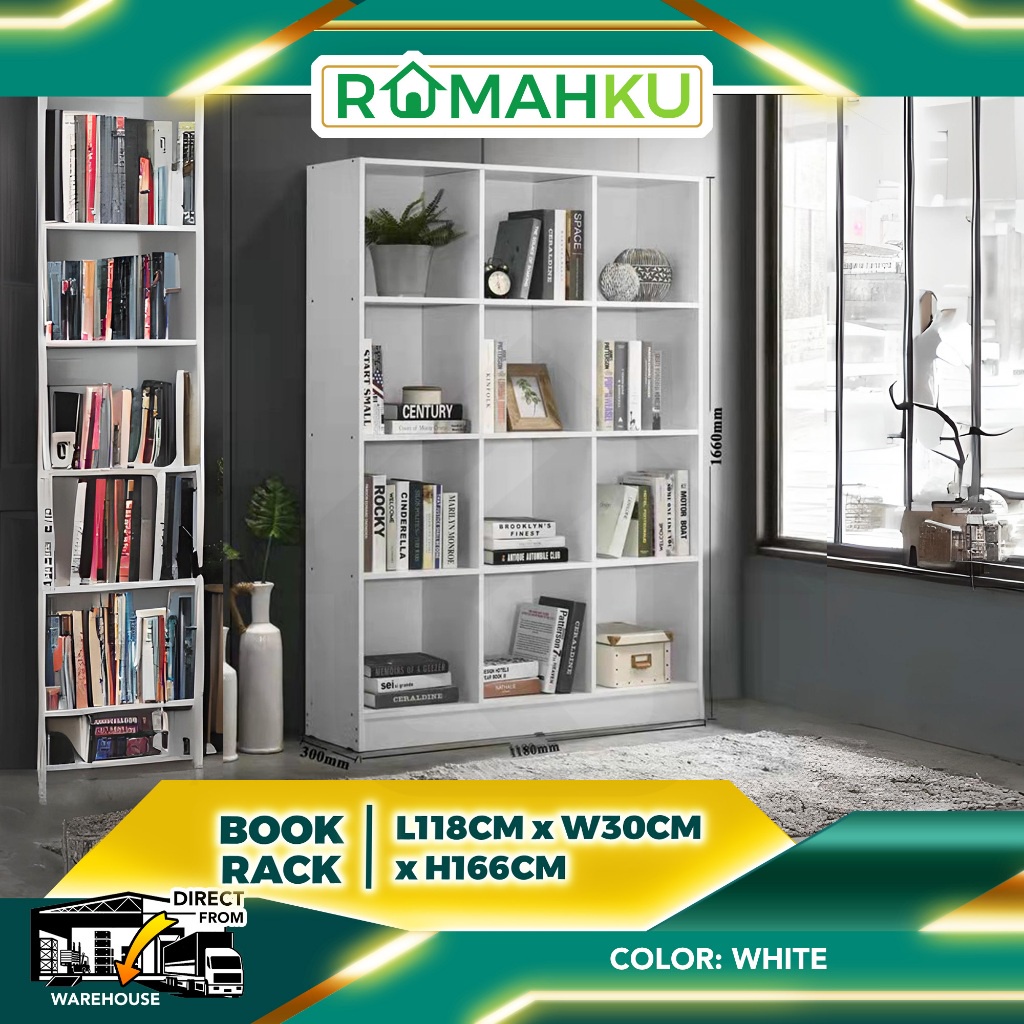 [15MM THICKNESS WOOD] 4 / 8 / 12 Cubes White Filing /Bookshelf