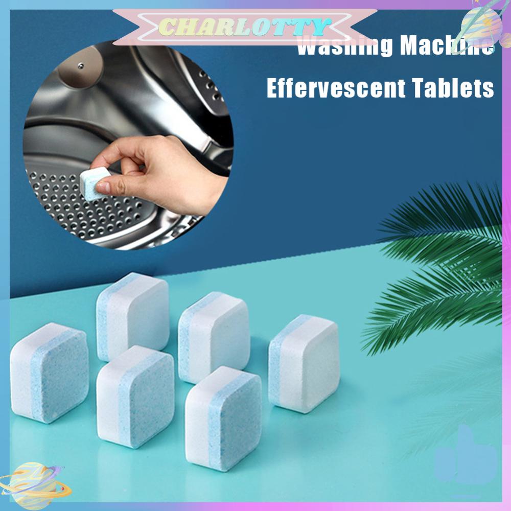 CHA 12Pcs Deep Cleaner Tablet Remove Stain Washing Machine Descaling Powder Tablet Activated