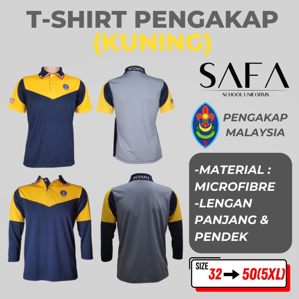 Baju T Shirt Pengakap Baru Kuning Sekolah Rendah Scout Uniform ...