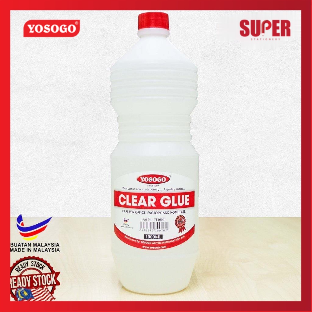 [super stationery] YOSOGO 1000 ML Gam Pelekat Clear Glue Transparent ...
