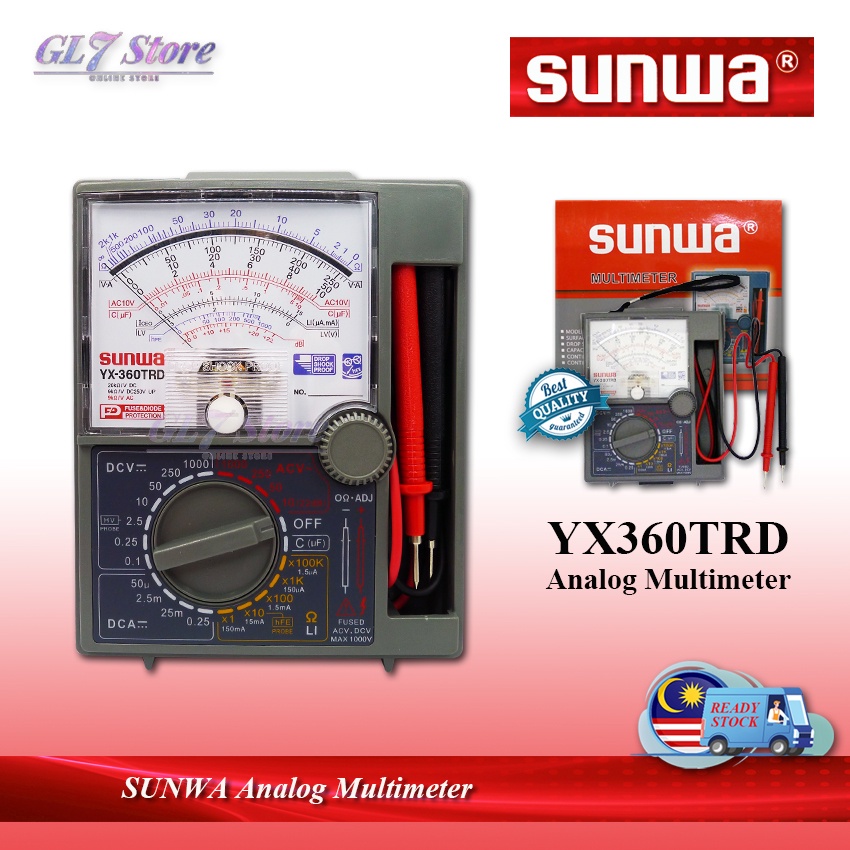 SUNWA ANALOG MULTIMETER YX-360TRD / YX360 MULTITESTER YX360TRD SUNWA ...