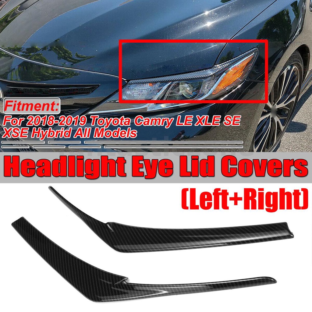 Black/Carbon Fiber Look Car Headlight Eye Lid Headlight Eyelids ...