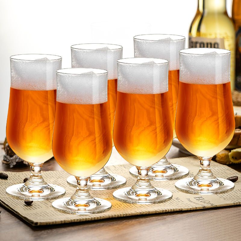 Crystal Glass Beer Glass Set Household HighEnd Craft Wheat Beer Goblet