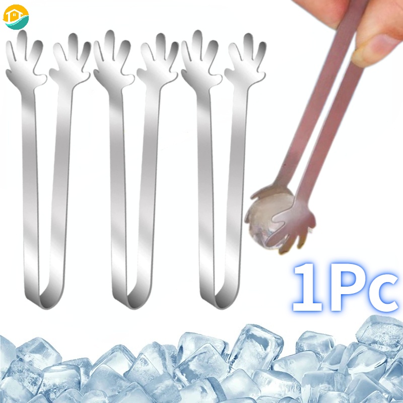1Pc Palm Shaped Stainless Steel Ice Cube Clips Sugar Tongs Foods BBQ ...