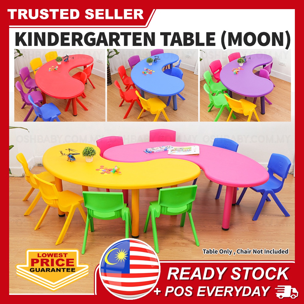 KINDERGARTEN STUDY TABLE (MOON) Meja budak presekolah prasekolah tadika ...
